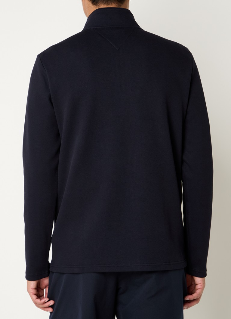 Tommy Hilfiger fino pleteni džemper s poluzatvaračem i logotipom