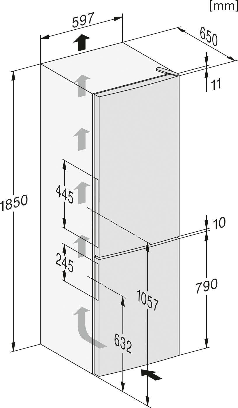 Miele Kühl-/Gefrierkombination KF 4372 CD, 186 cm hoch, 60 cm breit