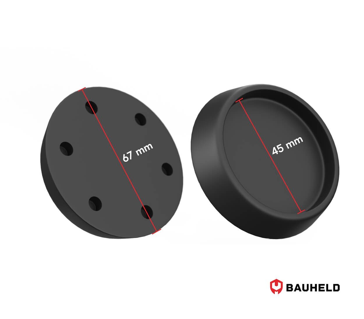 BAUHELD Untergestell Schwinungsdämpfer Waschmaschine, Zubehör für Miele, Midea, Siemens, Bosch, Haier, Beko, AEG, [Made in Germany] Vibrationsdämpfer Unterlegscheiben aus Hartgummi