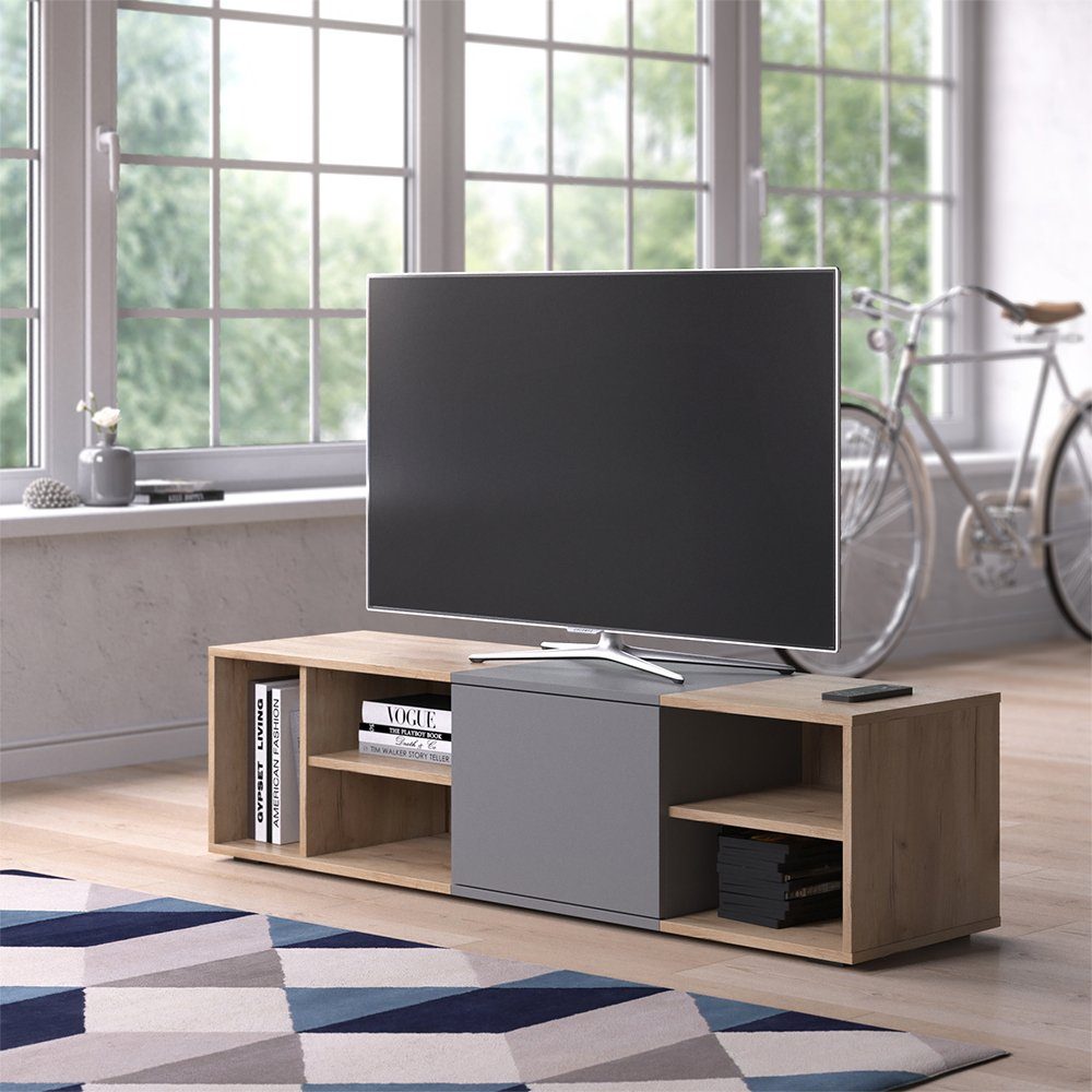 Vicco Raumteiler Adelin, Anthrazit/Goldkraft Eiche, 140 x 36 cm