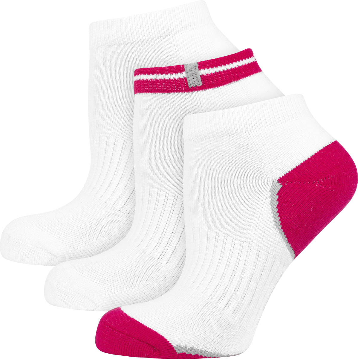 Sport Sneaker weiß & pink Gr. 35-38, 3 St