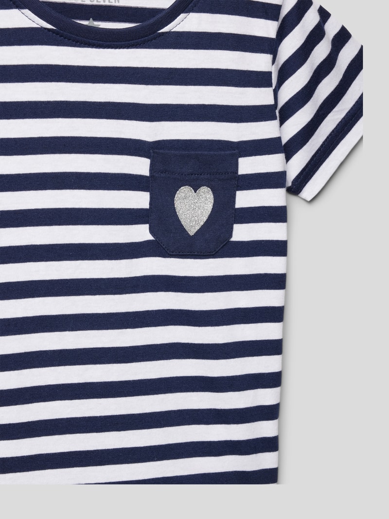 T-Shirt mit Streifenmuster in blau