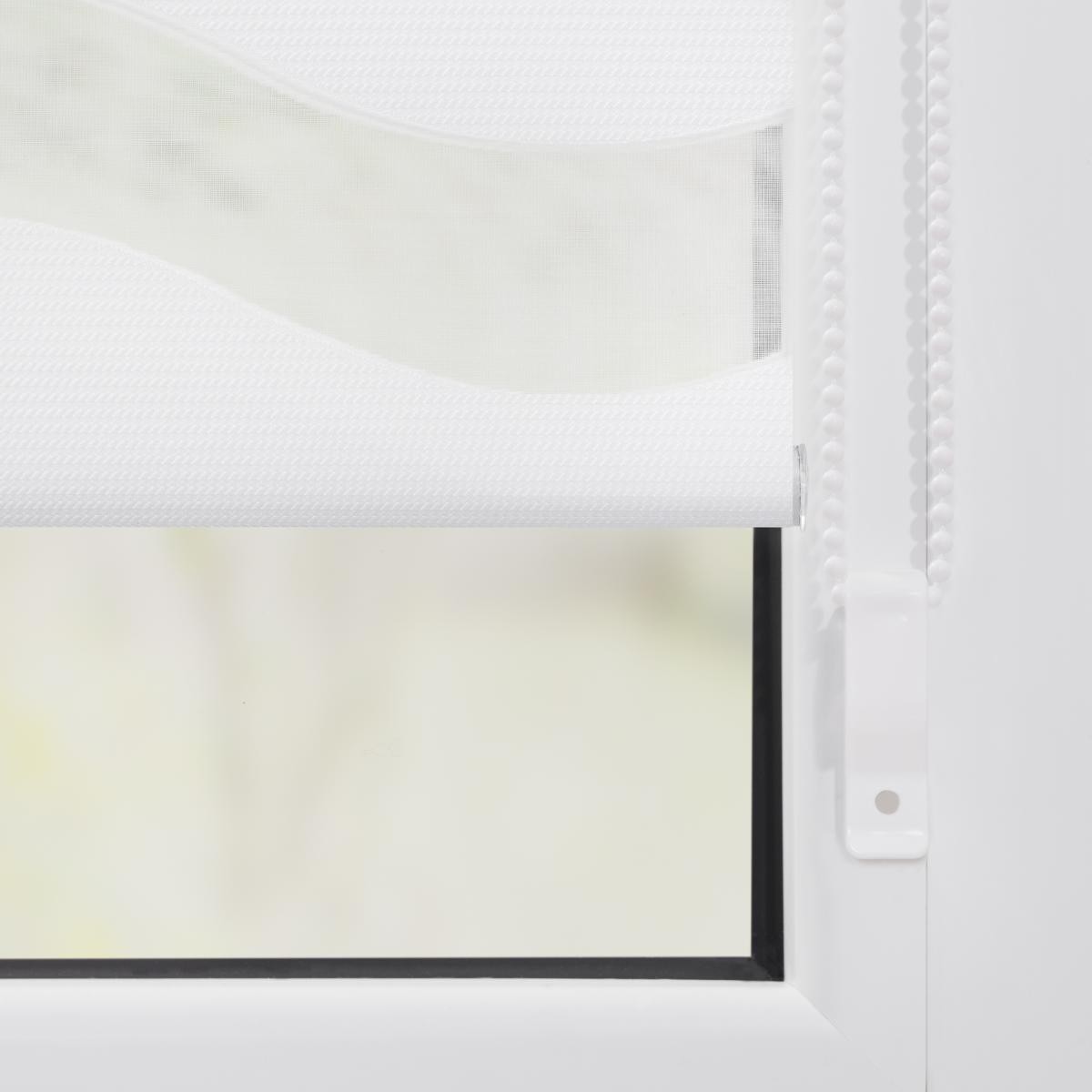 Lichtblick Duo Rollo Welle Klemmfix, ohne Bohren, Weiß, 45 cm x 150 cm (B x L)