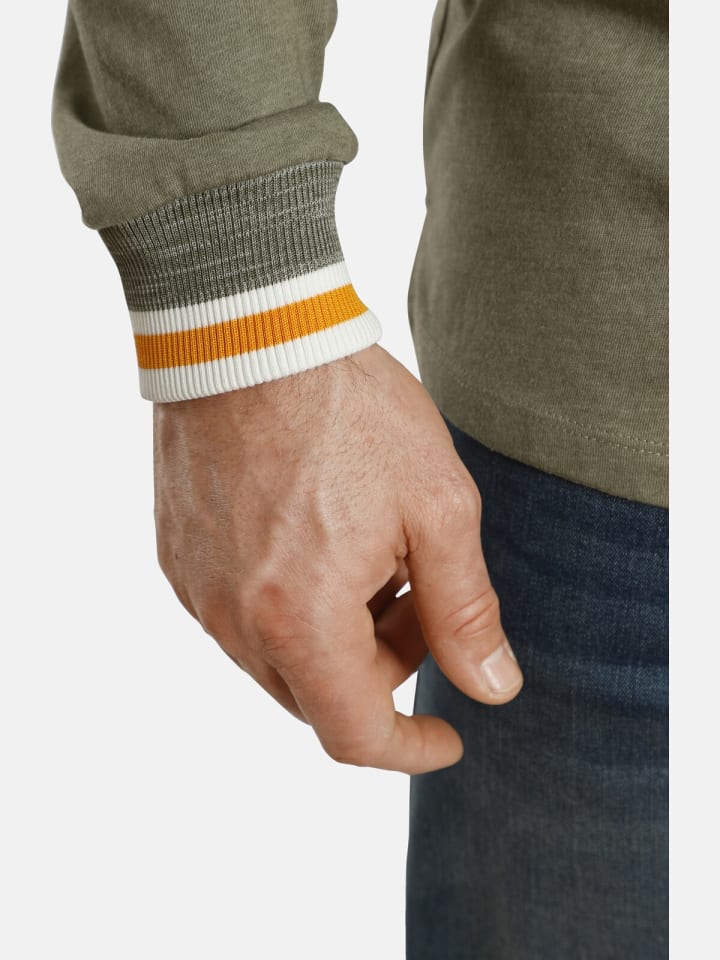 Charles Colby Sweatshirt EARL GARWY in oliv melange günstig kaufen