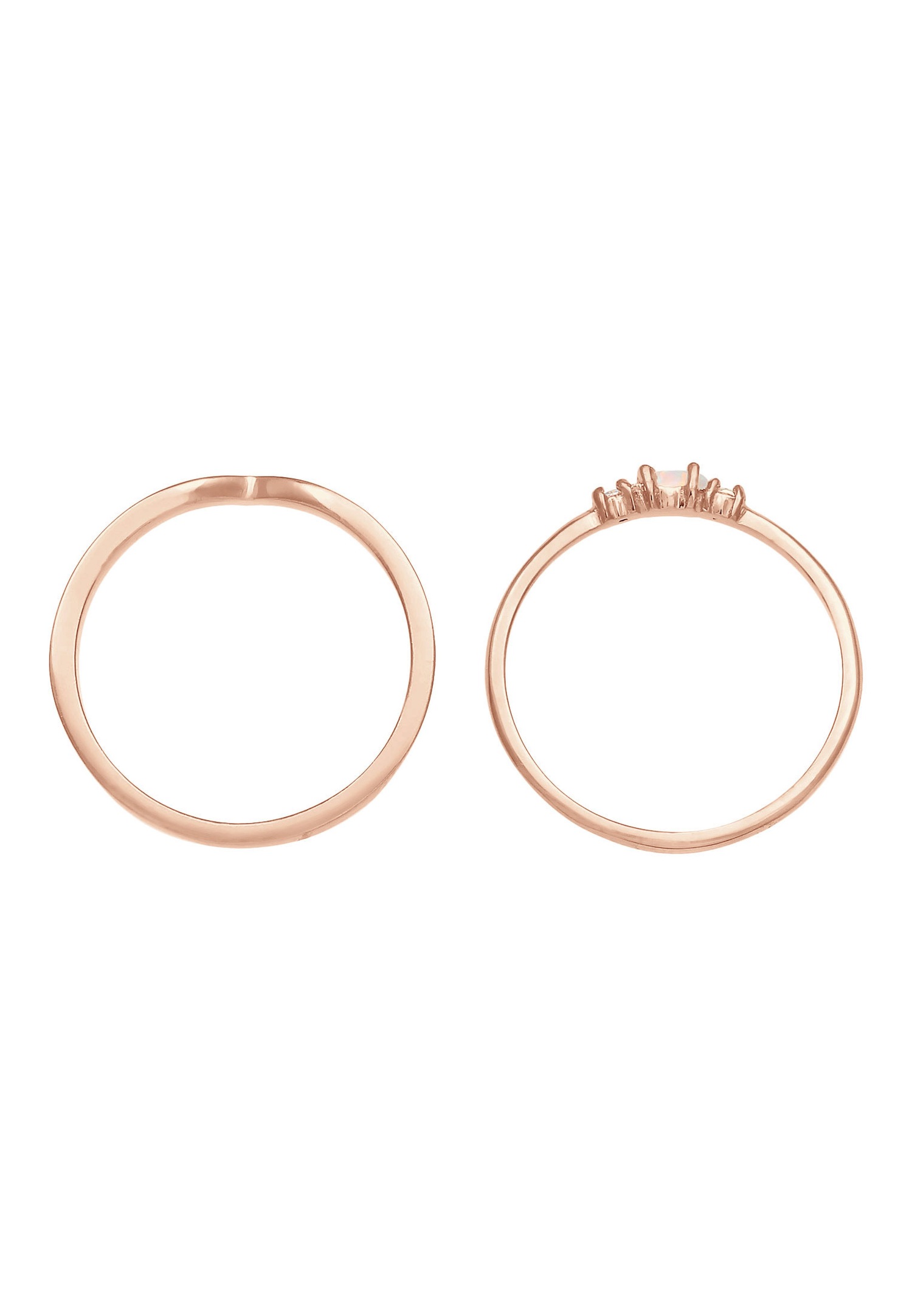 Ensemble de bijoux pour femme Elli « Marquise en forme de V » avec opale synthétique et cristaux de zircone en argent sterling 925