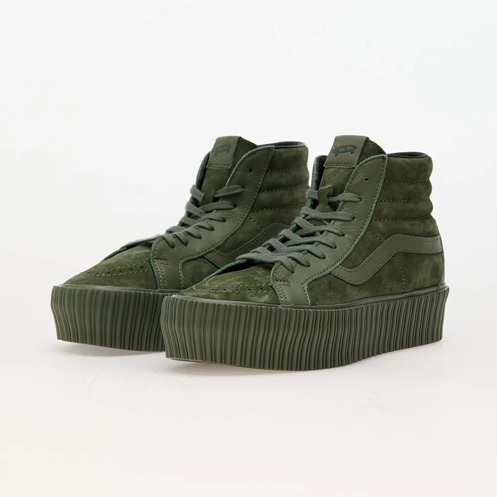 Vans Sk8 Hi Reissue 38 Platform LX Suede Leather Army VN000CNFARM1 / grün