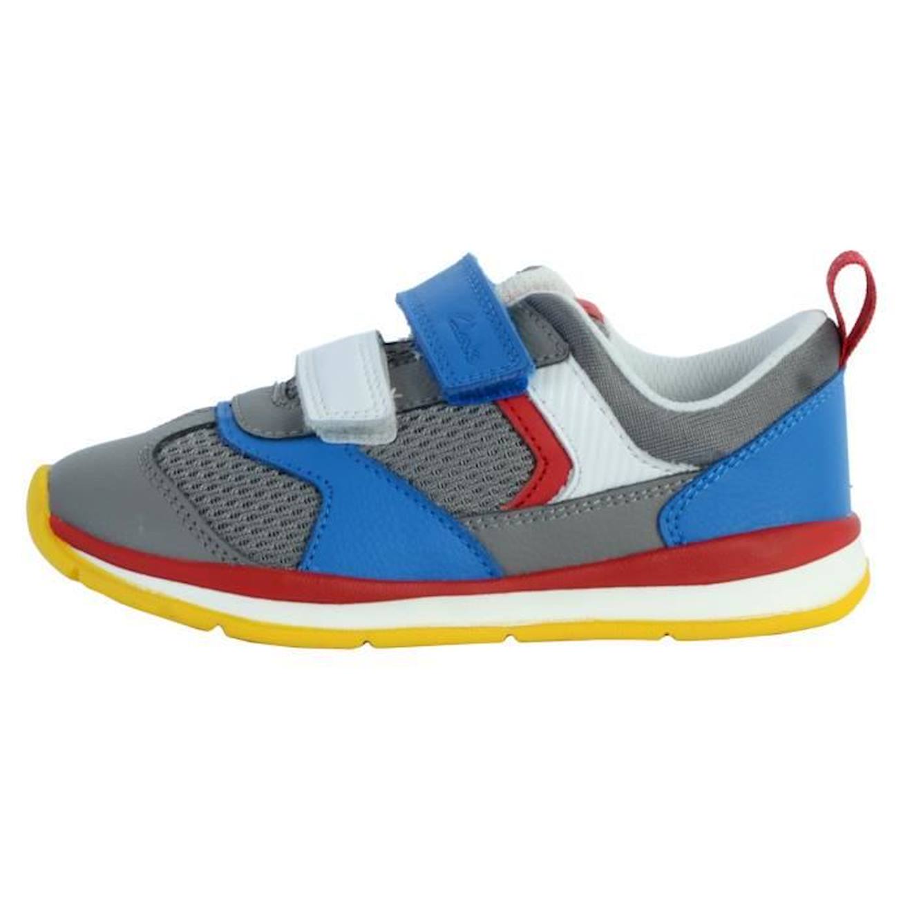 Basket Cuir Clarks Enfant Ferris Run gris