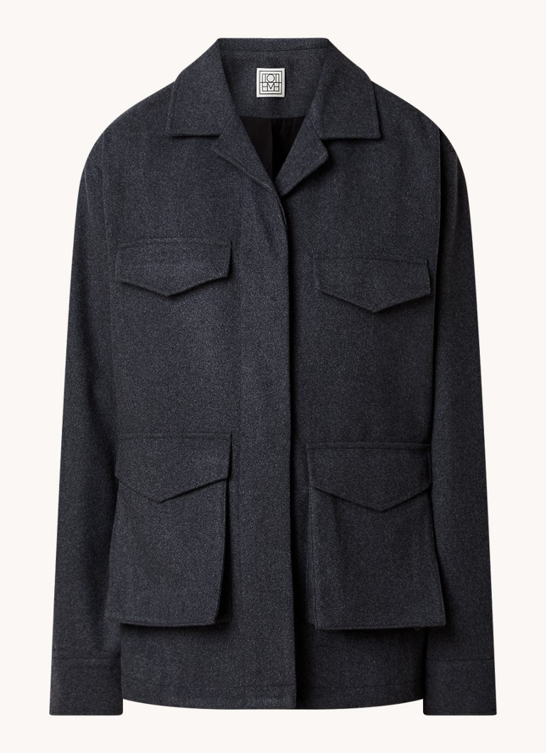 TOTEME Felt jacket in wool blend with flap pockets