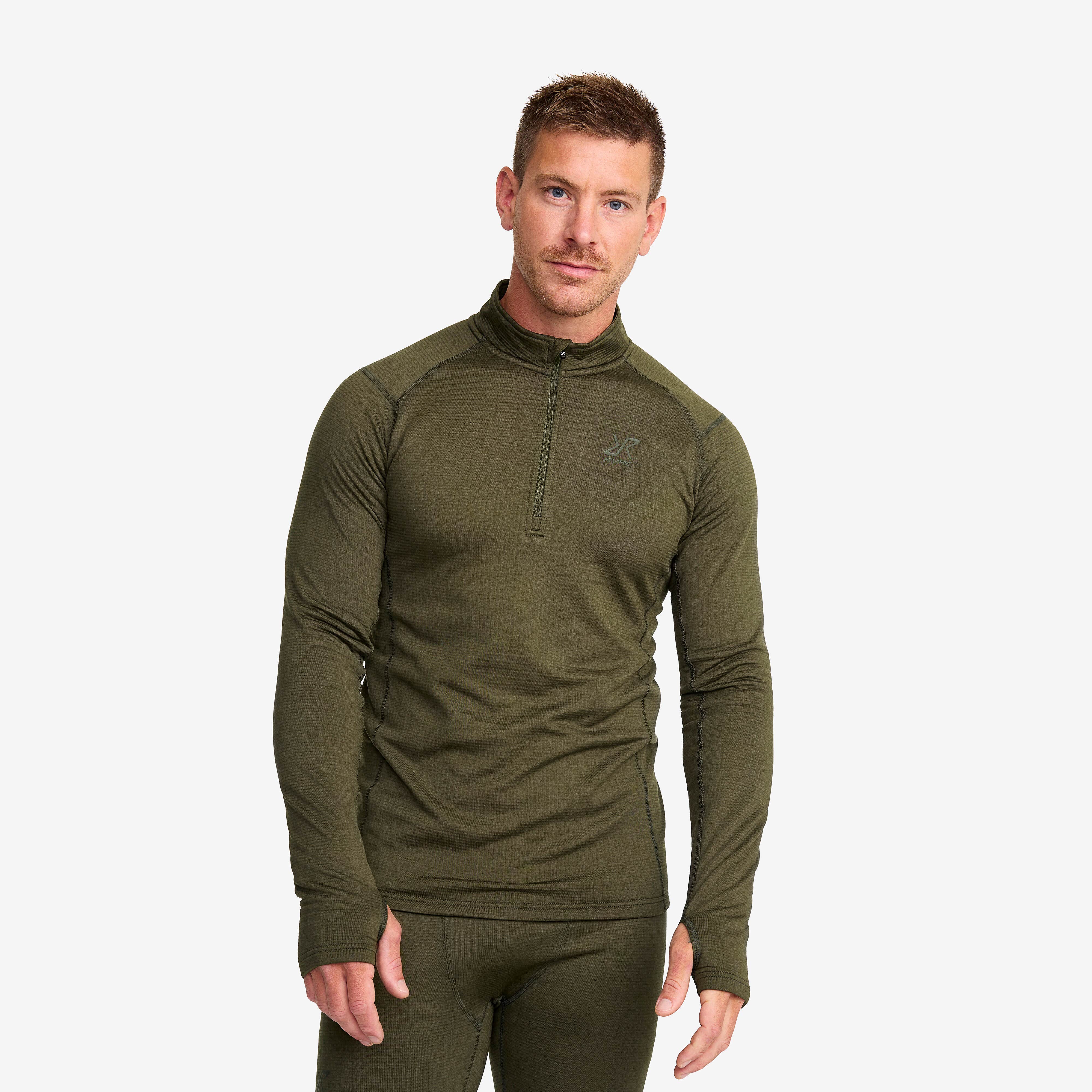 Waffle 1/2 Zip Baselayer Top Homme Grape Leaf