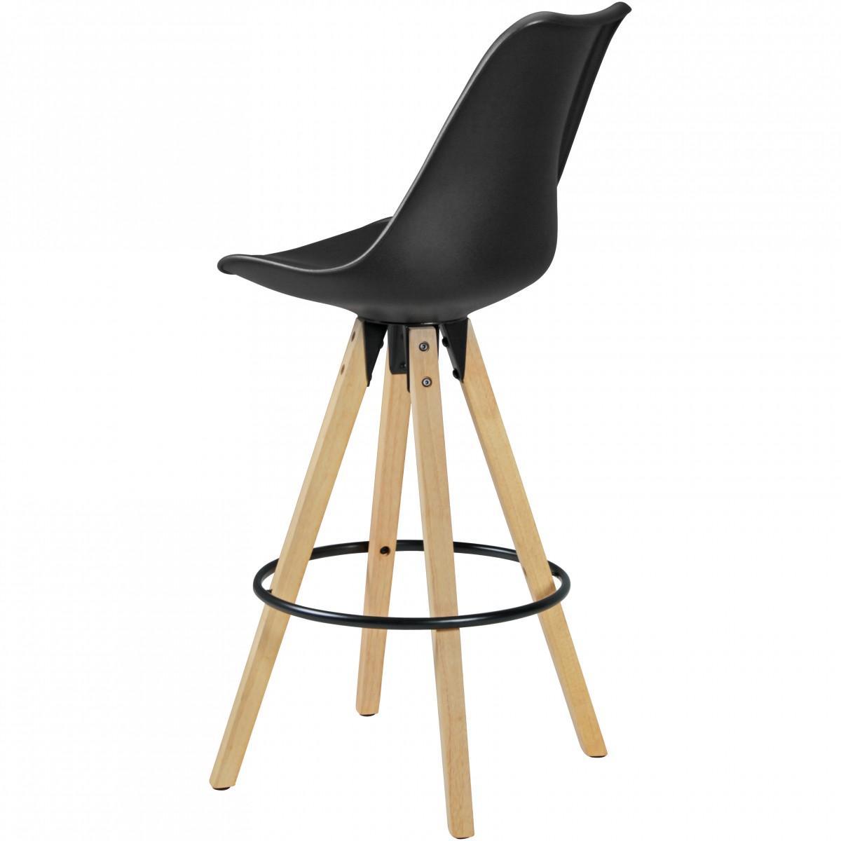 Wohnling 2er Set Barhocker LIMA Schwarz Retro