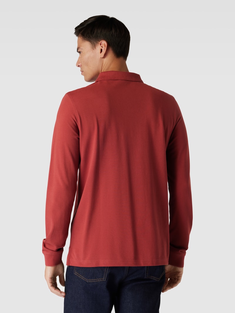 Poloshirt mit Logo-Stitching Modell 'THOMAS' in rostrot