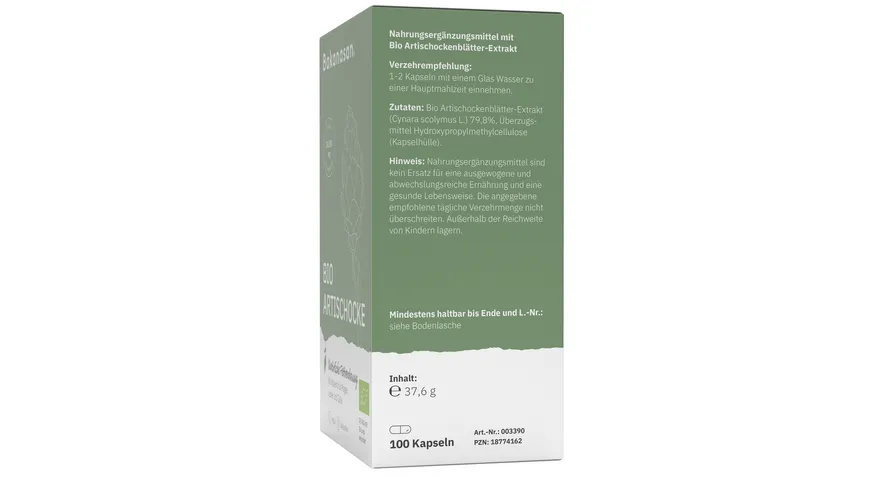BAKANASAN Bio Artischocke Kapseln 37.6 g