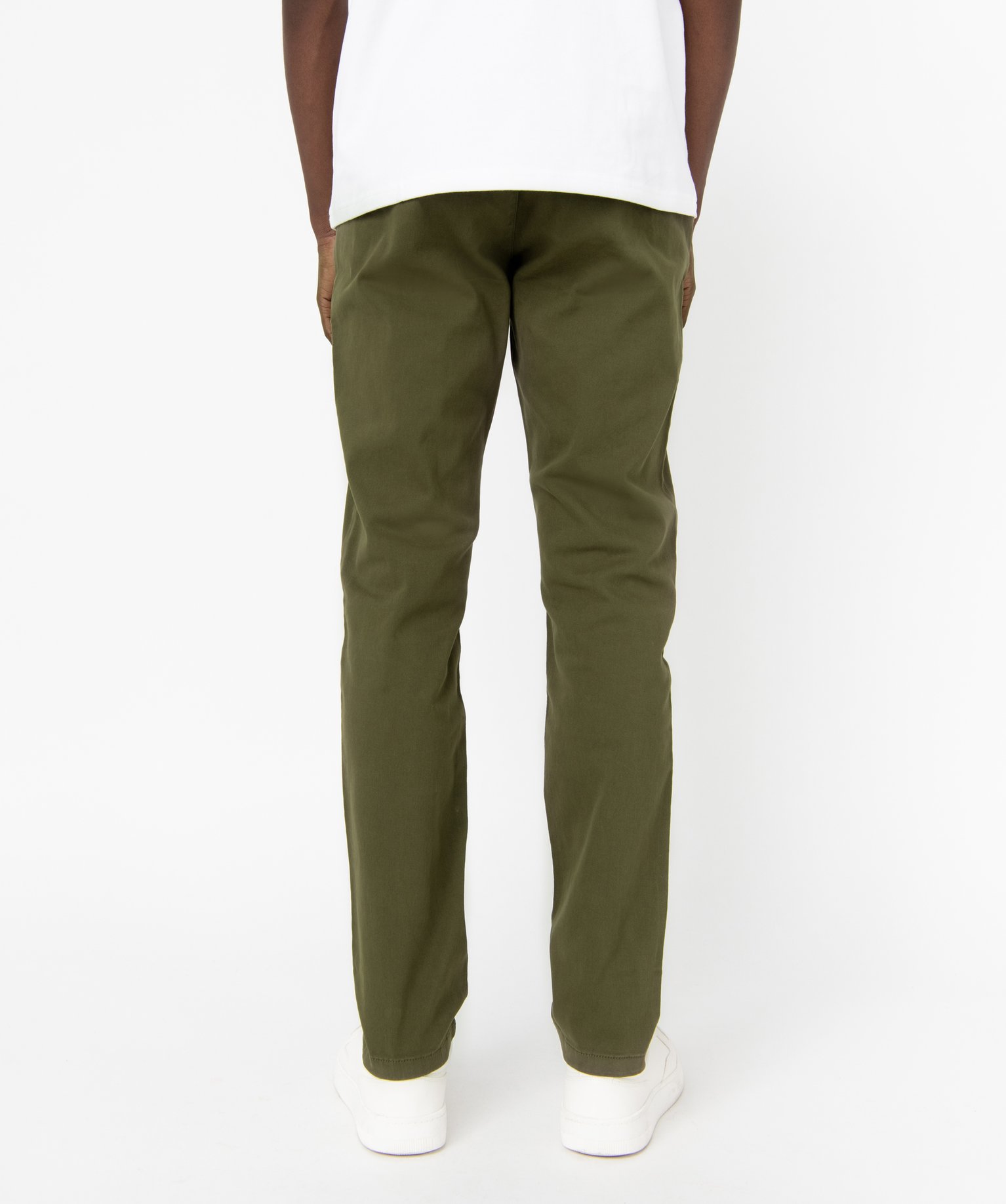 Pantalon chino en coton stretch homme kaki | GEMO