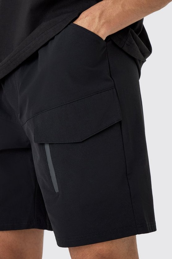 Lockere elastische Lightweight Stretch Cargohose mit Reißverschluss