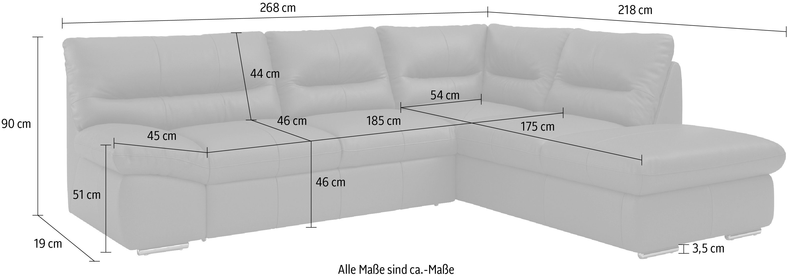 COTTA Ecksofa William, wahlweise mit und ohne Bettfunktion und Bettkasten