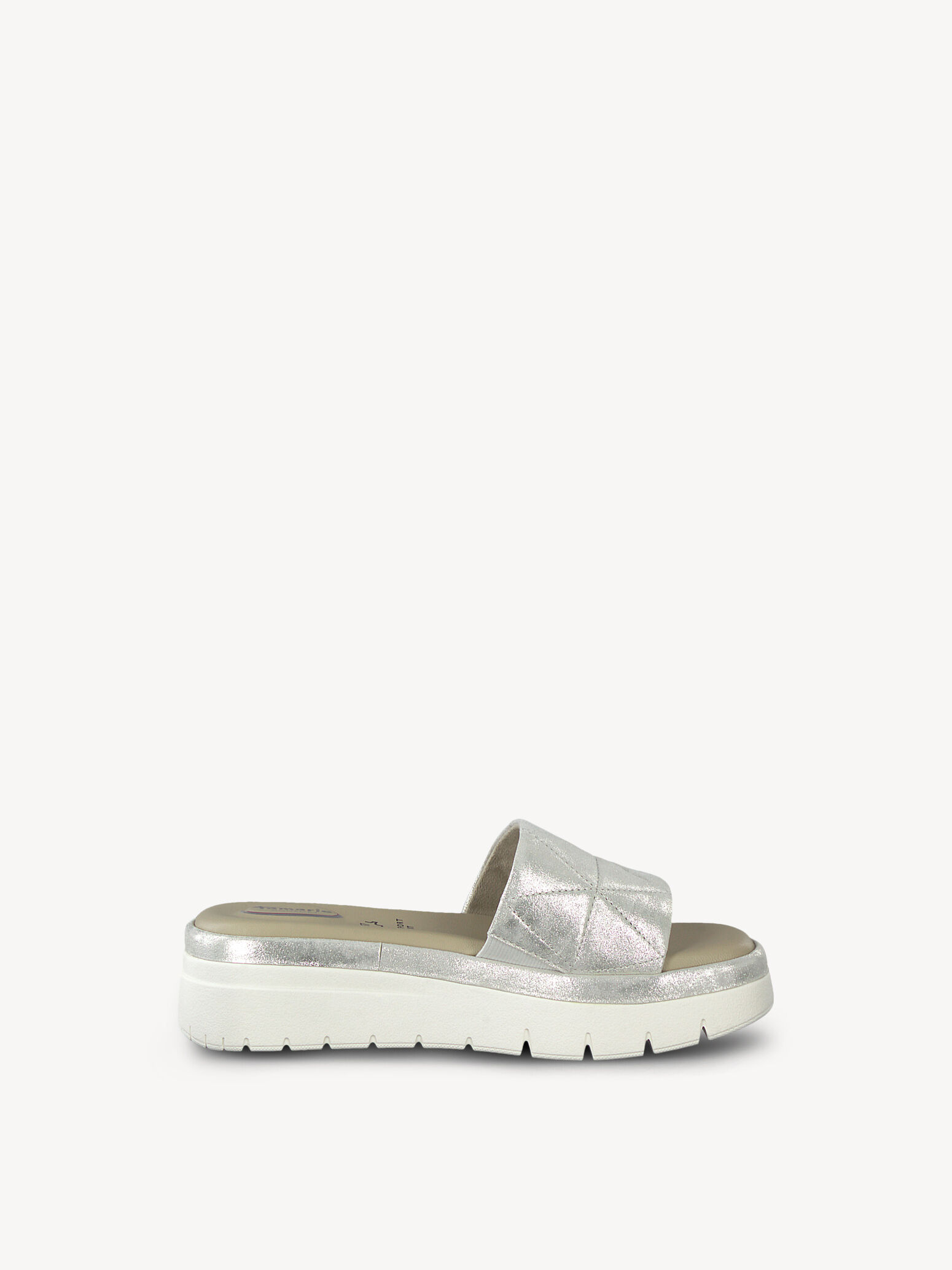 Mule en cuir - métallique