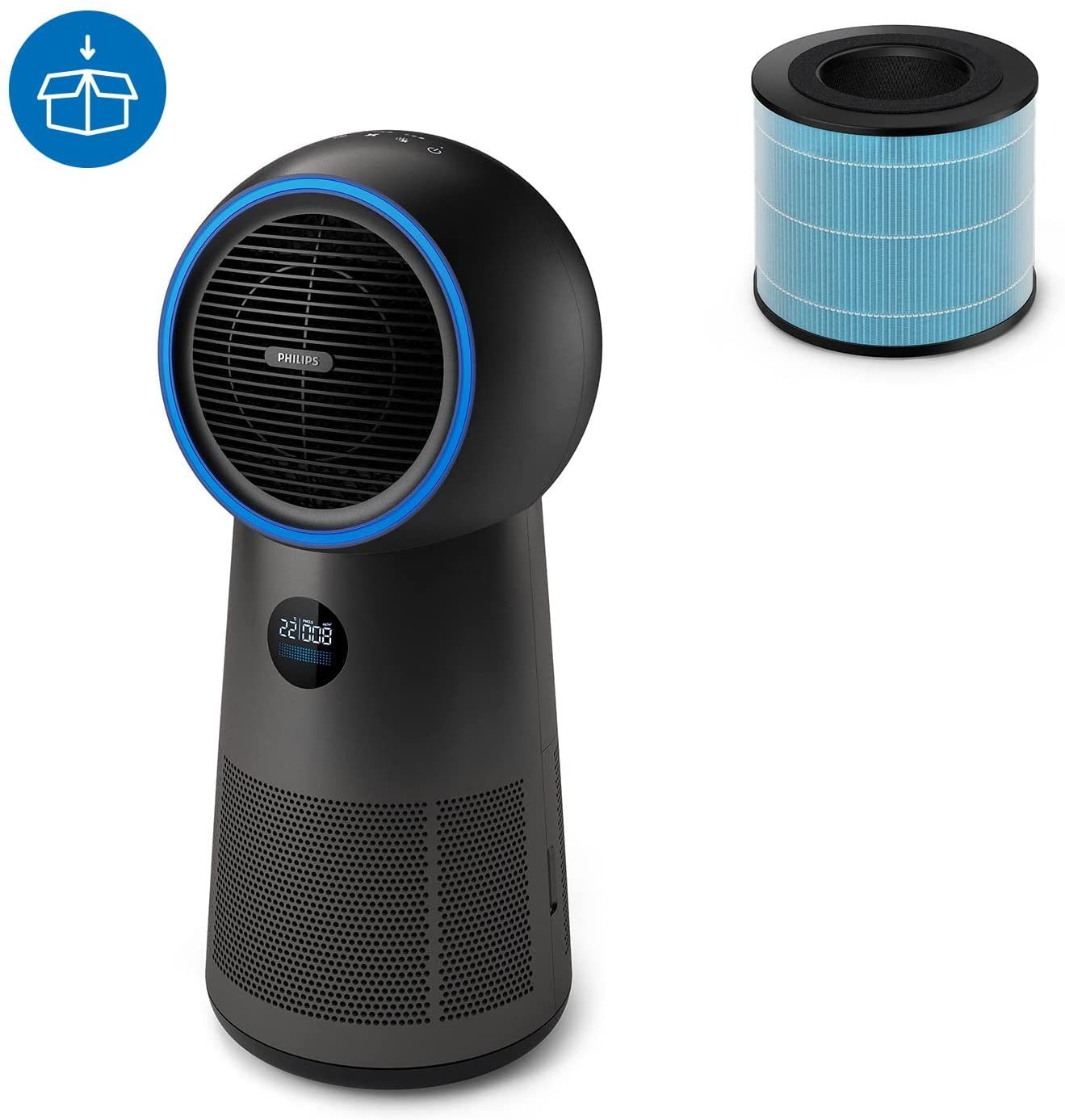 Philips Luftreiniger Series 2000 3-in-1 Kombigerät- Heizlüfter, Ventilator & Luftreiniger, für 42 m² Räume, Lufterfrischer, Ventilatoren, Raumlüfter, Aircooler, Standventilator