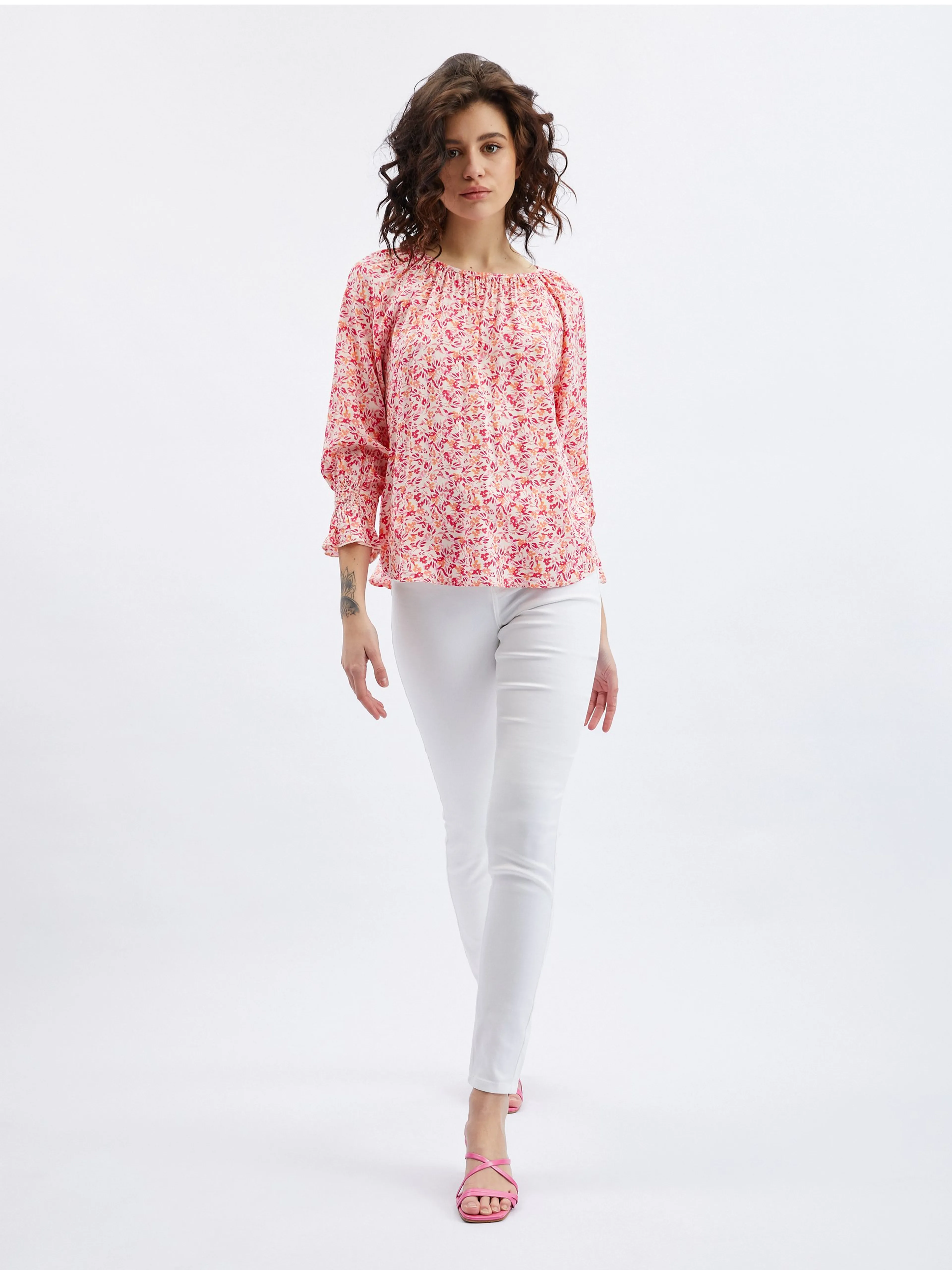 Rosa-orangefarbene Bluse ORSAY