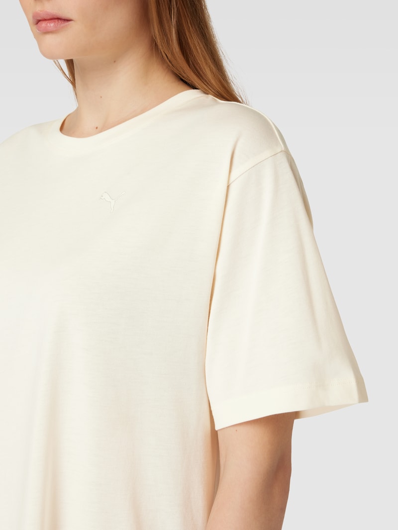 T-Shirt mit Rundhalsausschnitt Modell 'ANIMAL' in ecru