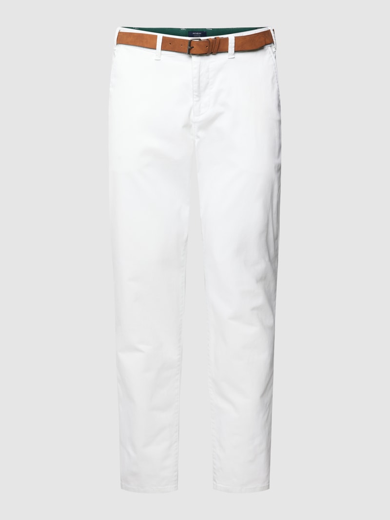 Chino mit Gürtel in weiß