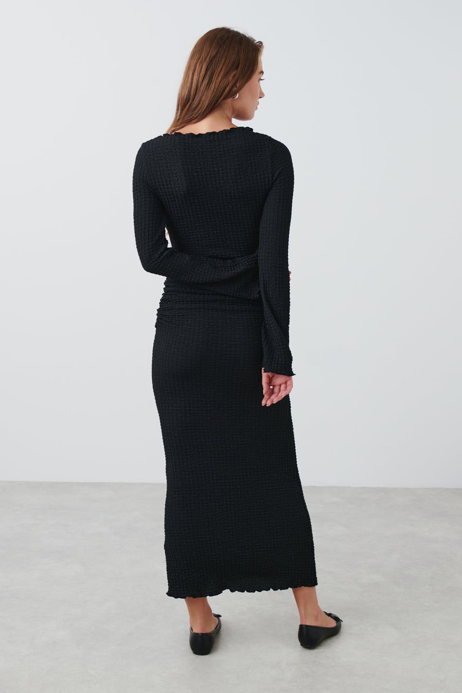 Textured maxi dress