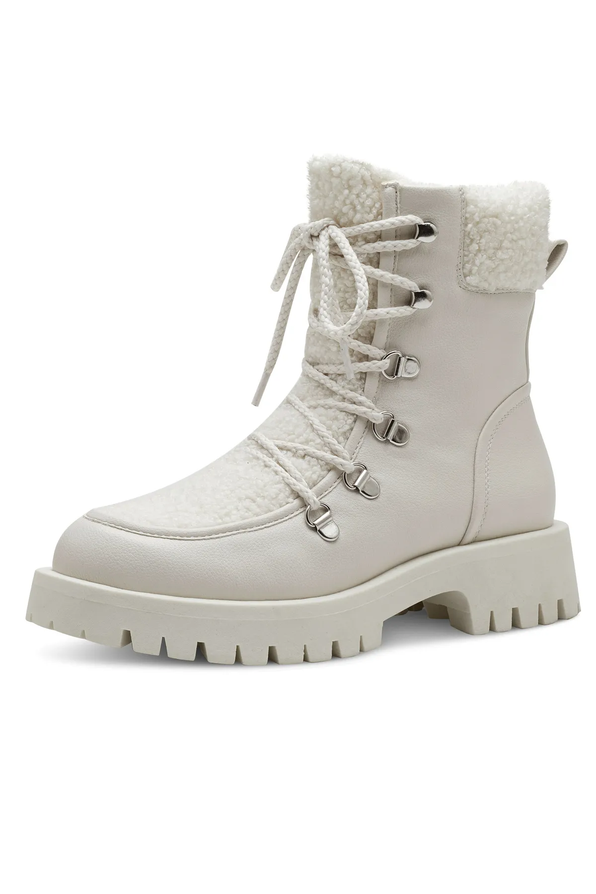 Tamaris  Damen Elegante Stiefelette 1-26288-41 Weiß 100 White Lederimitat/ Textil mit TOUCH-IT