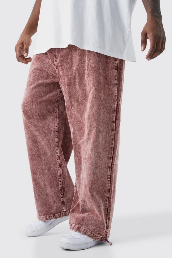 Plus lockere Cordhose mit Acid-Waschung
