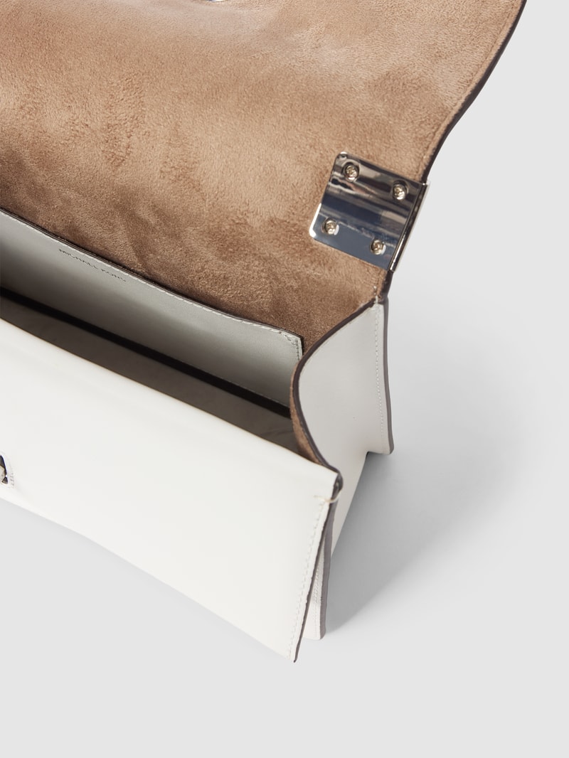 Handtasche mit Label-Applikation Modell 'GREENWICH' in weiß