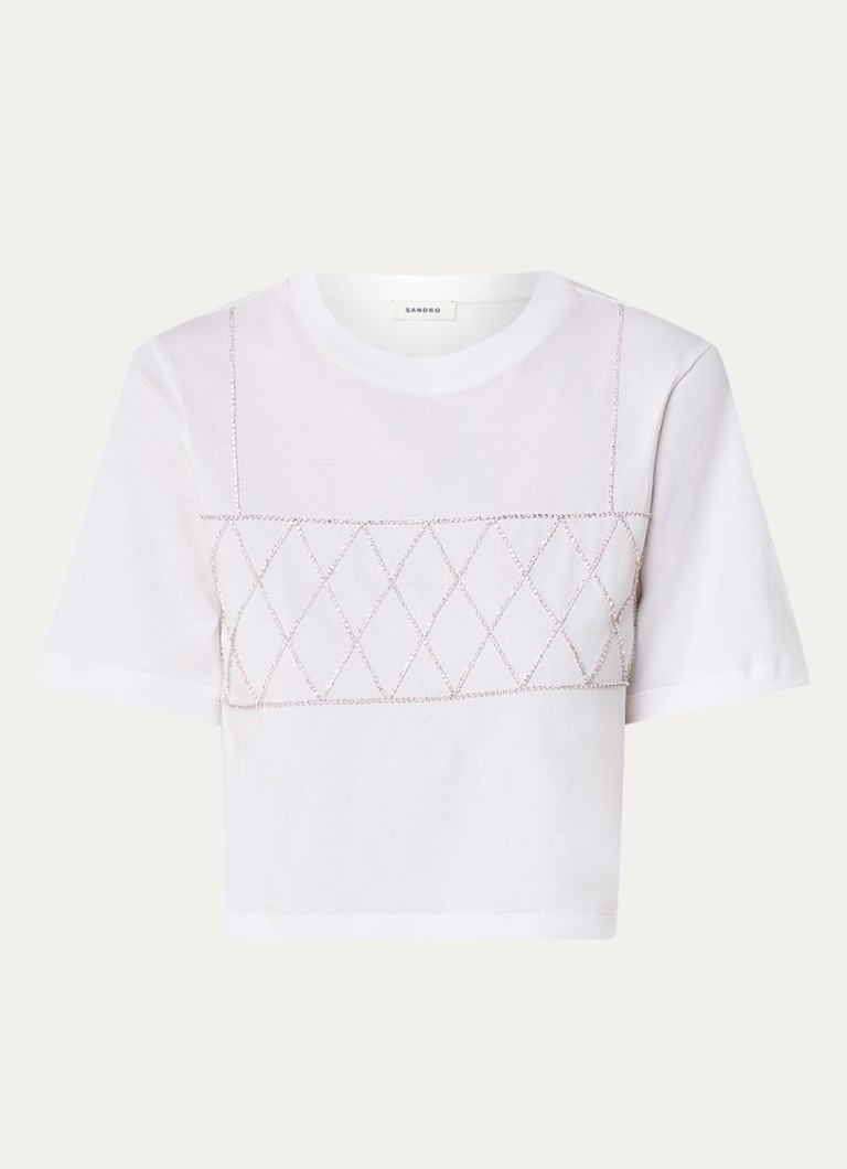 Sandro crop top s kamienkami