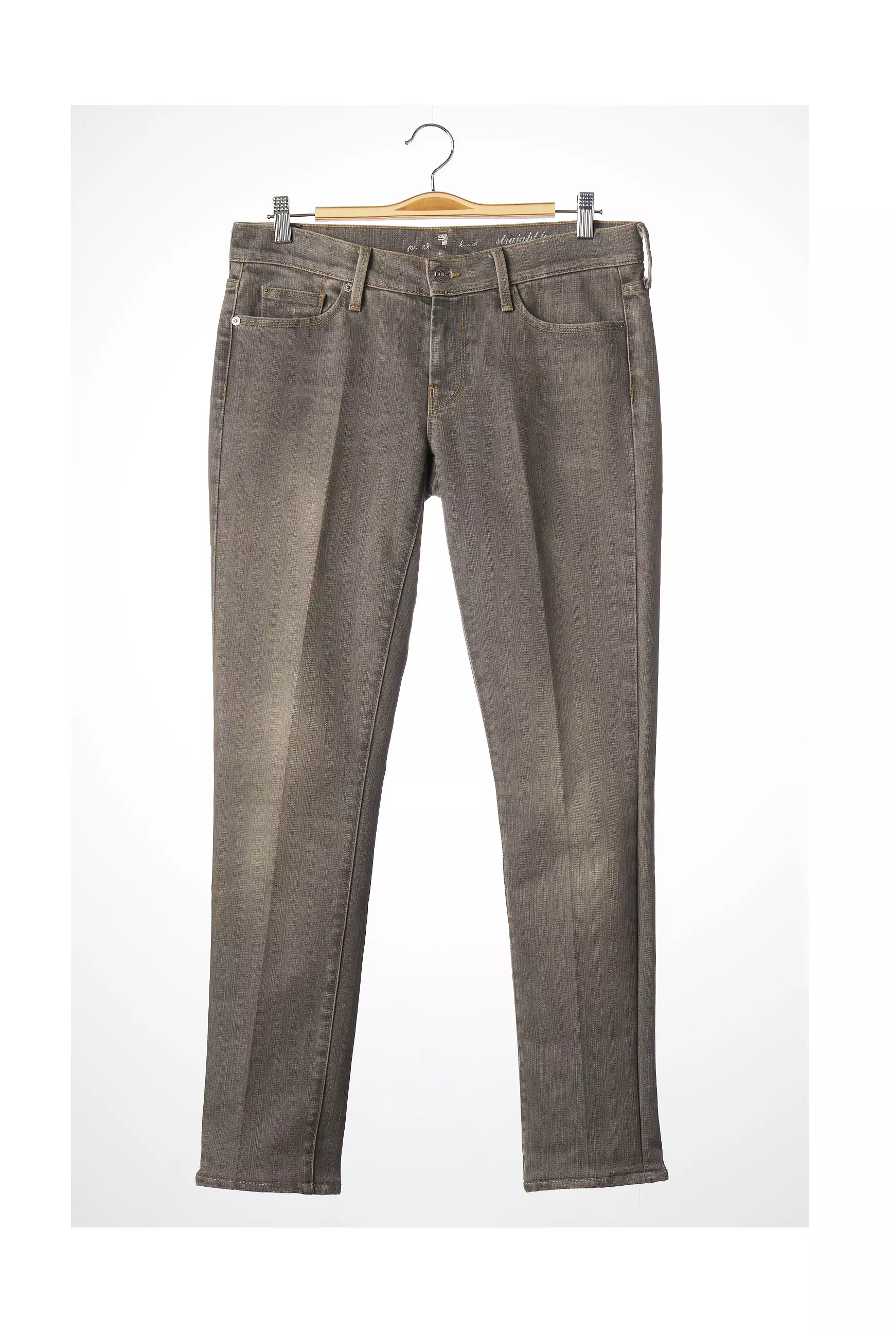 7 For All Mankind Pantalons Droits Femme couleur gris