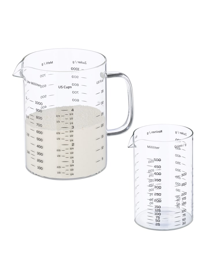 relaxdays 2-tlg. Messbecher-Set in Transparent günstig kaufen onesize
