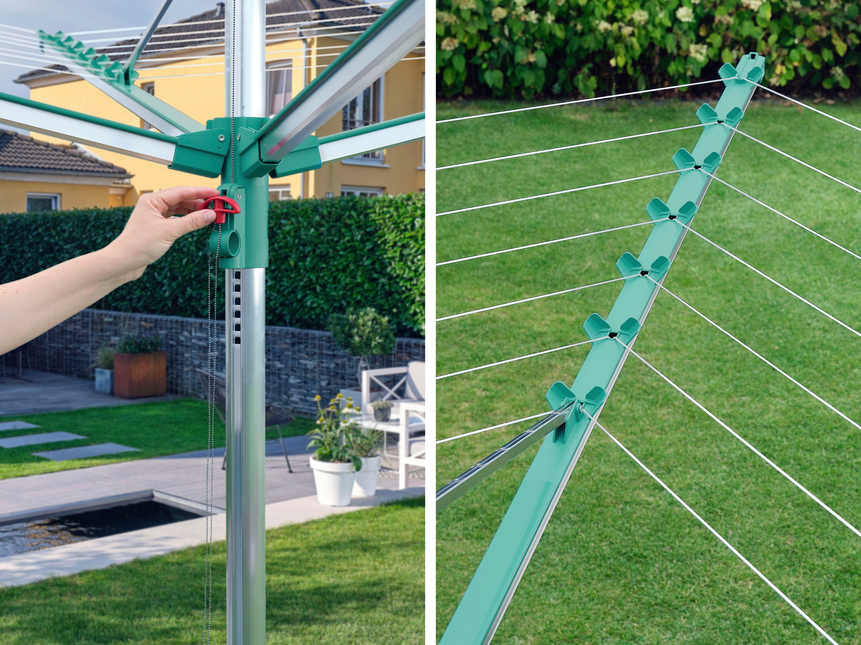 Leifheit Wäschespinne Linomatic 400 Easy, 40 Meter Leinenlänge