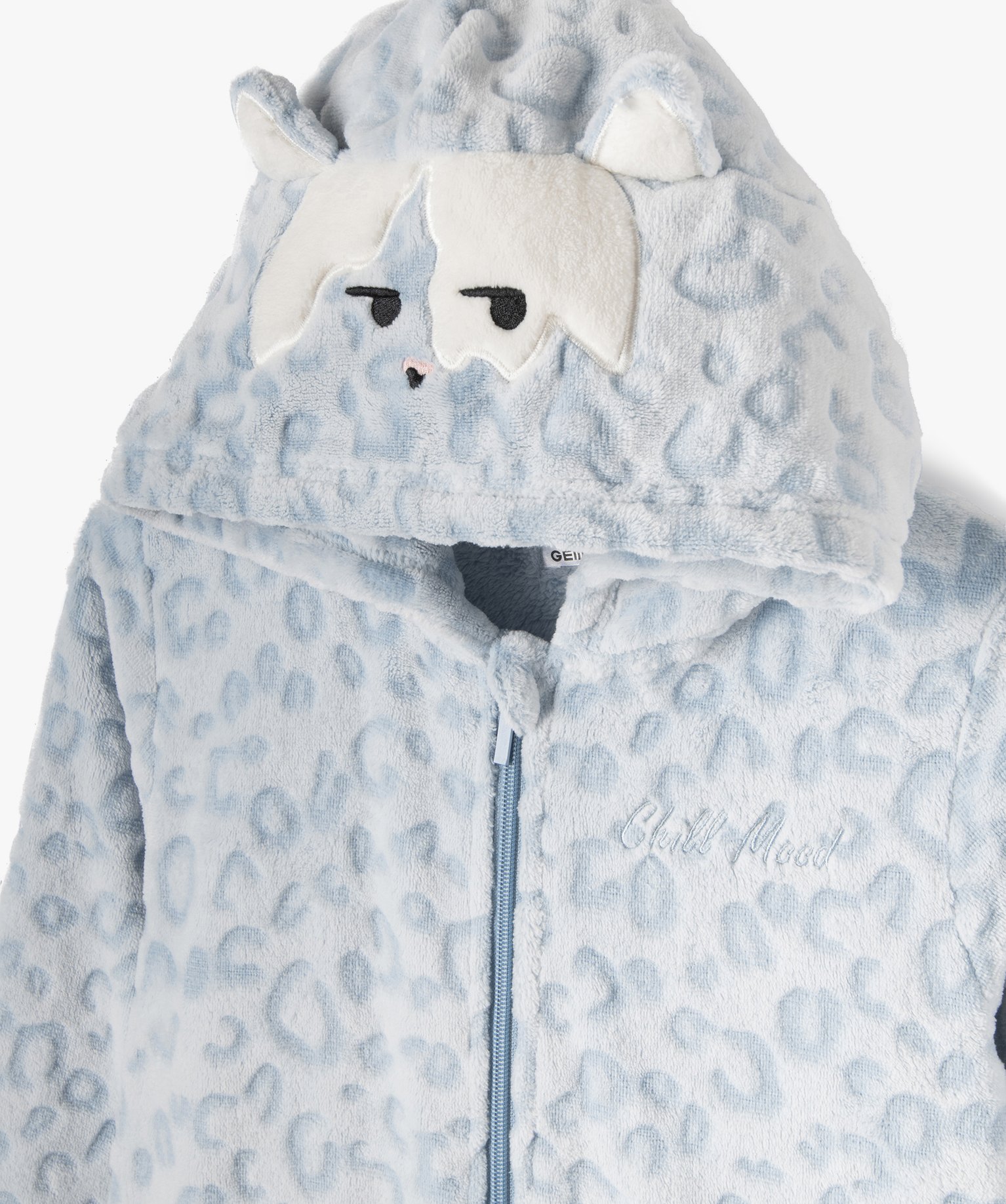Combinaison pyjama à capuche motif animal fille bleu | GEMO