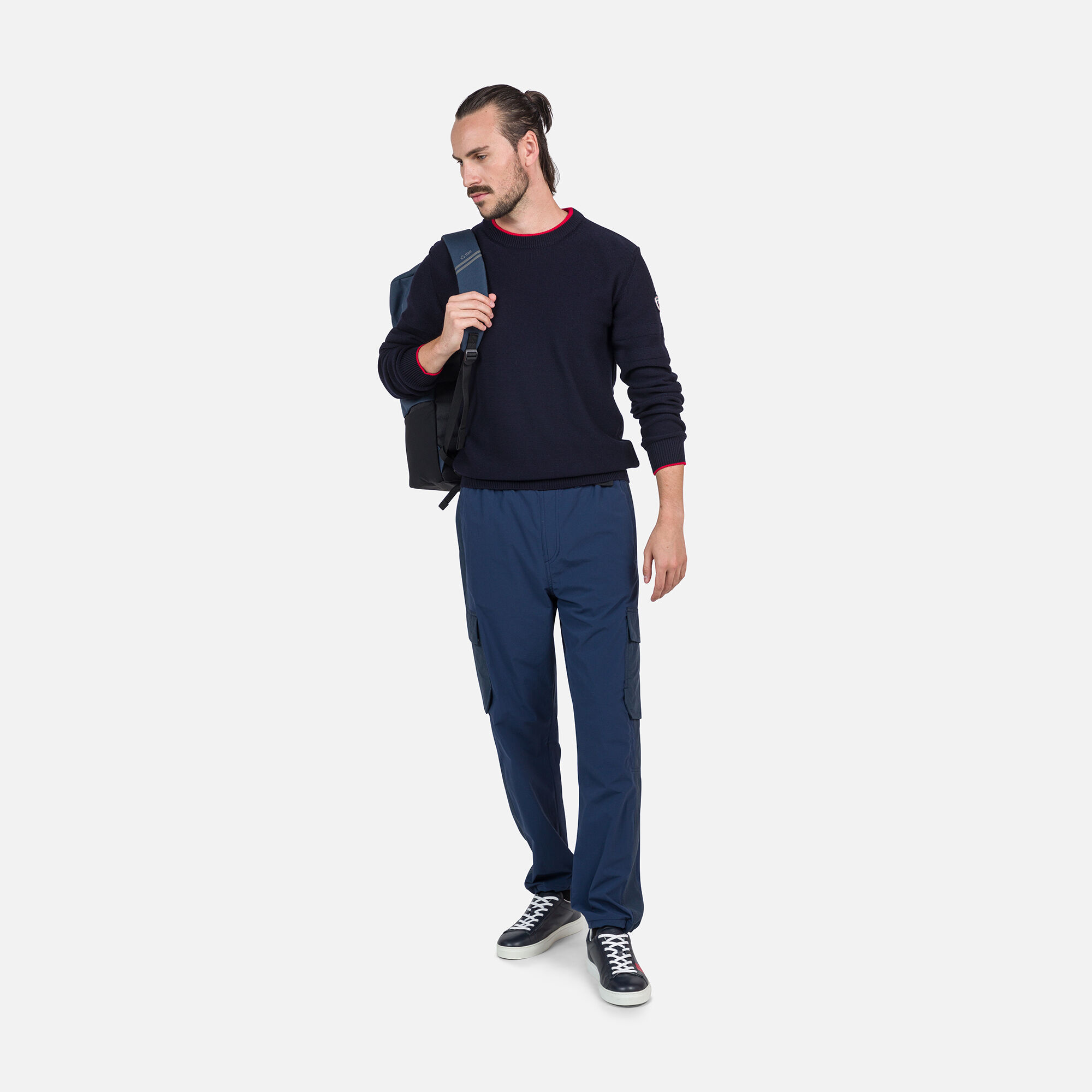 Pull en maille à rayures homme