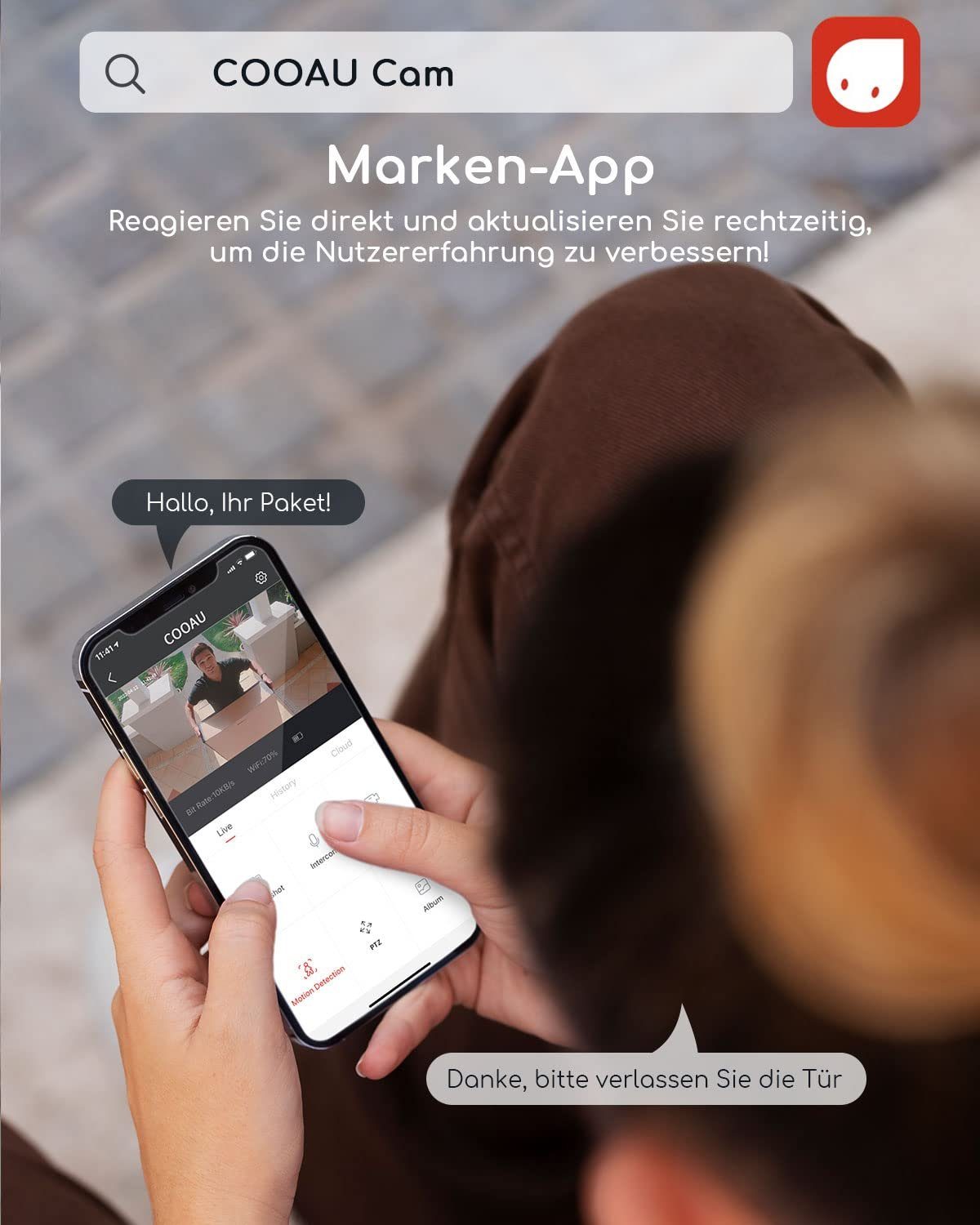 COOAU 2K 3MP Überwachungskamera Aussen PTZ WLAN Kamera Outdoor Überwachungskamera (Aussen, Außen, Außenbereich, 355°/90°Schwenkbar WLAN WiFi Kamera Überwachung, Automatische Menschliche Verfolgung,24/7 Aufnahme,Nachtsicht in Farbe, Erweitert Datensch