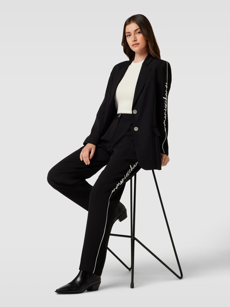 Blazer mit Pattentaschen in schwarz