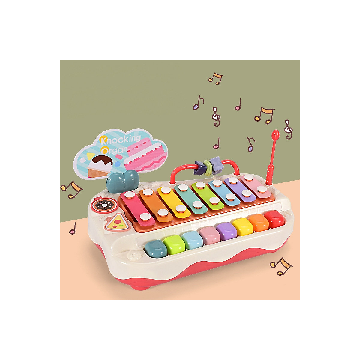 Kindermusik-Kuchenklopfklavierspielzeug Acht-Ton-Schlaginstrument, multifunktionales Happy-Percussion-Klavierspielzeug