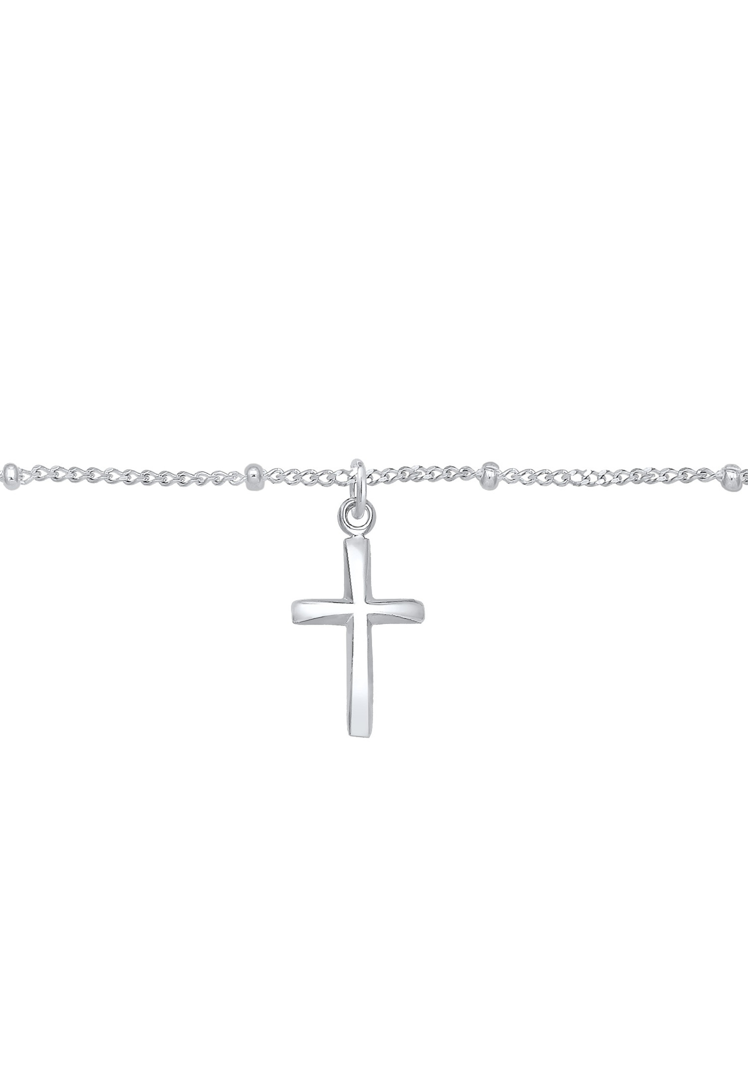 Elli Halskette Basic Choker Kugelkette Kreuz Glaube 925 Silber