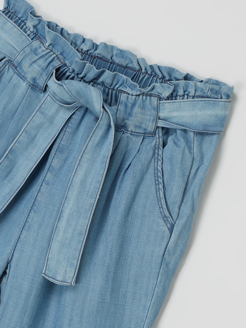 Paperbag-Hose aus Lyocell in hellblau