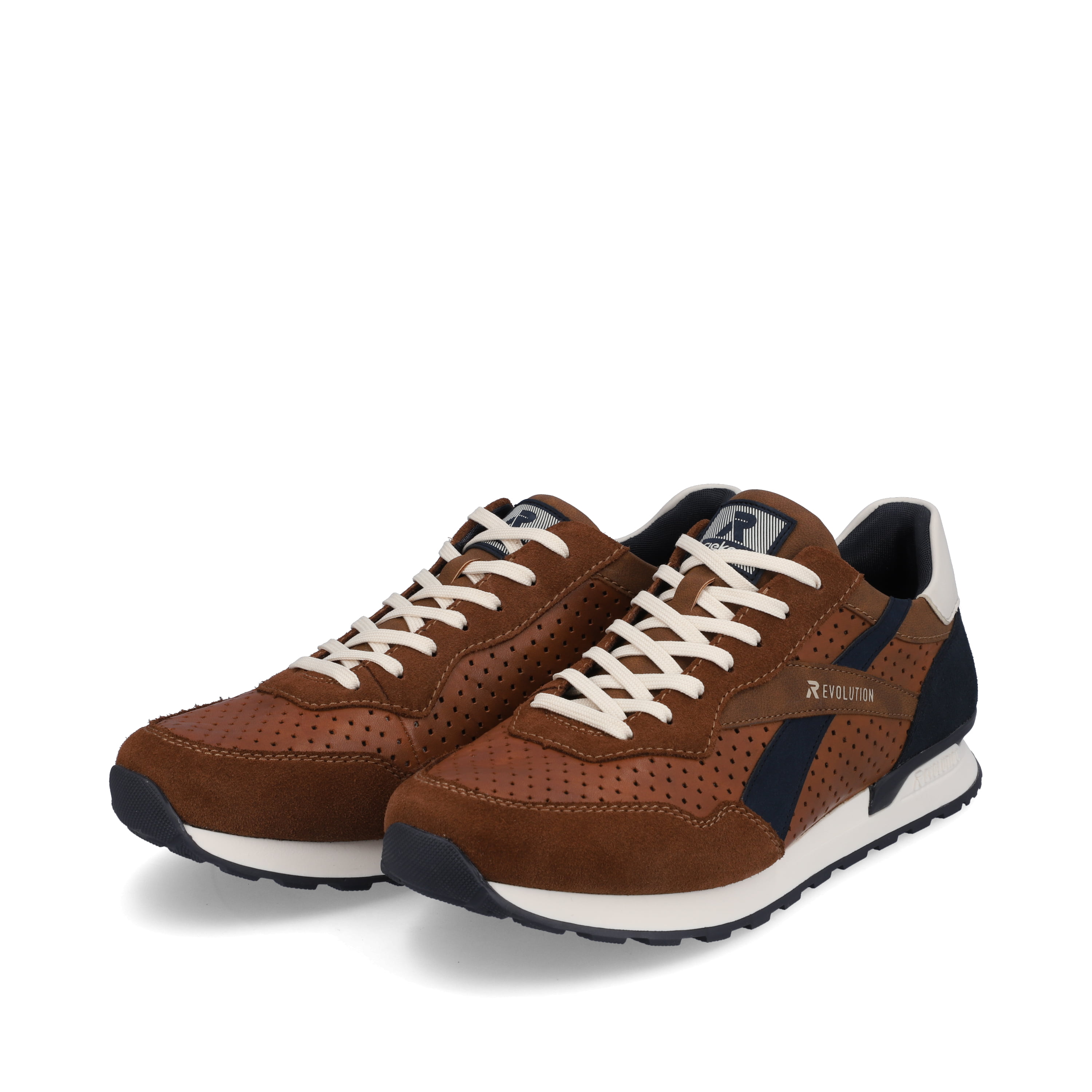 Rieker Herren Sneaker Low nut-brown ocean-blue