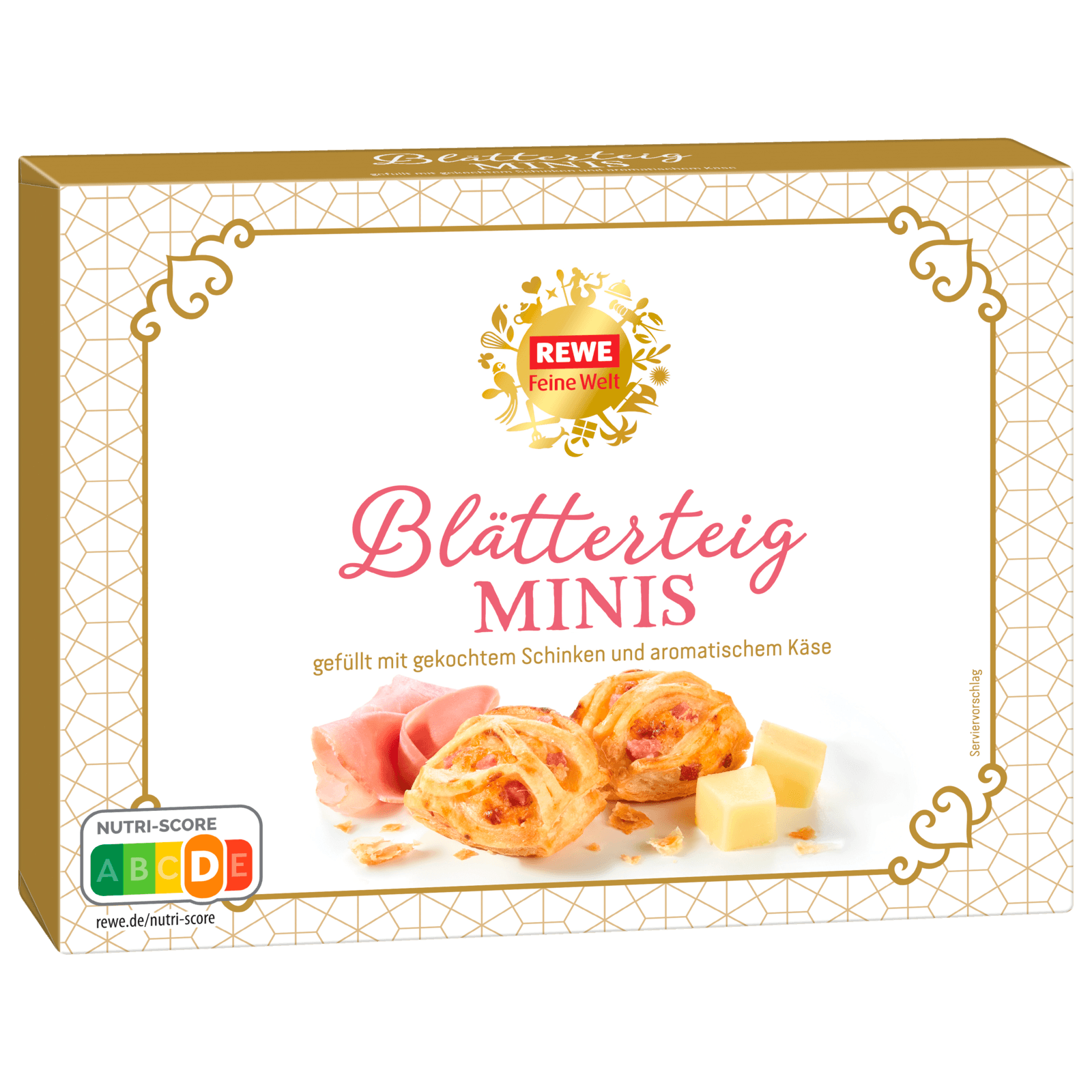 REWE Feine Welt Blätterteig Minis Schinken und Käse 300g
