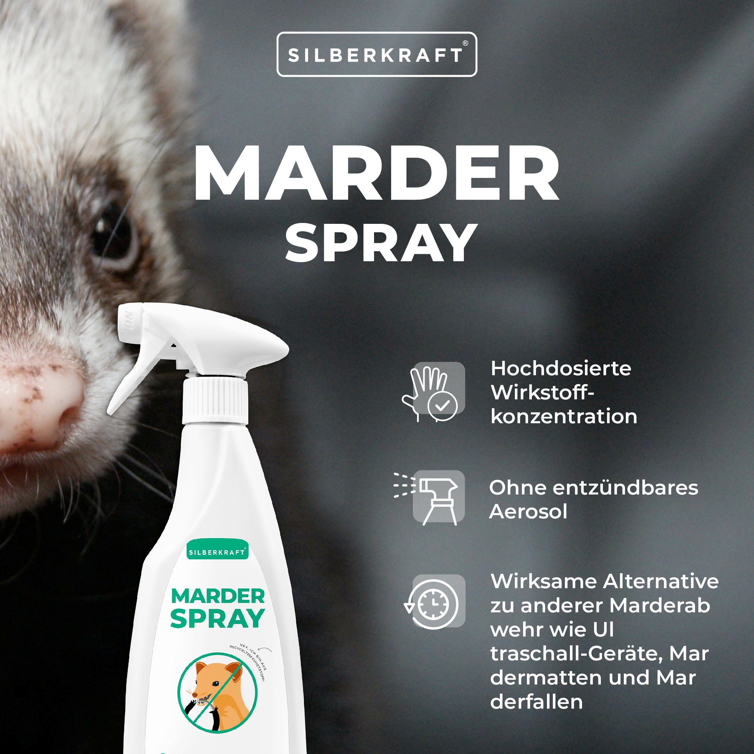 Silberkraft Insektenspray Marderspray 500 ml, 500 ml, 1-St.