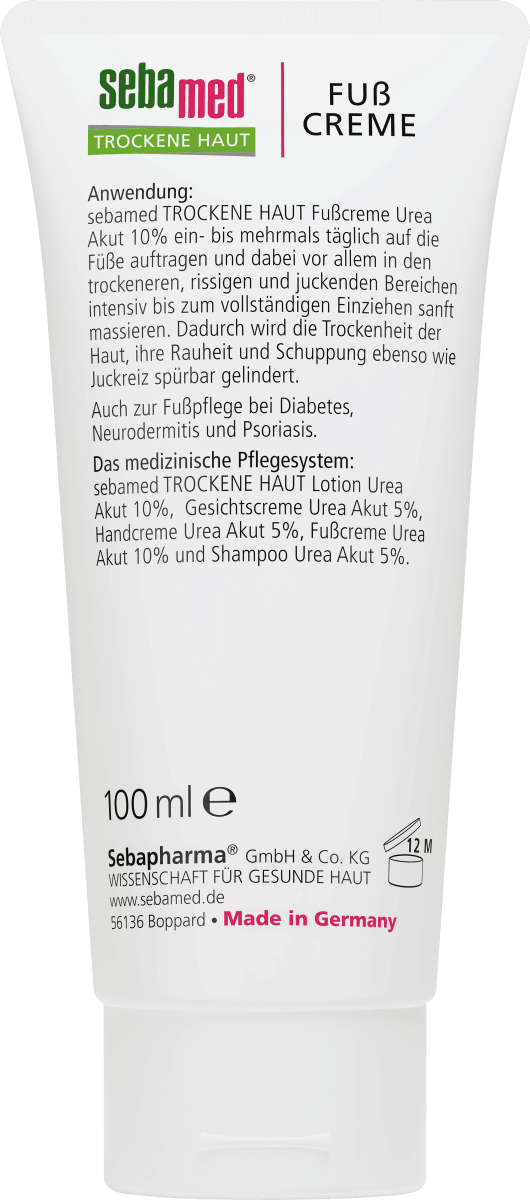 Fußcreme trockene Haut 10 % Urea Akut, 100 ml