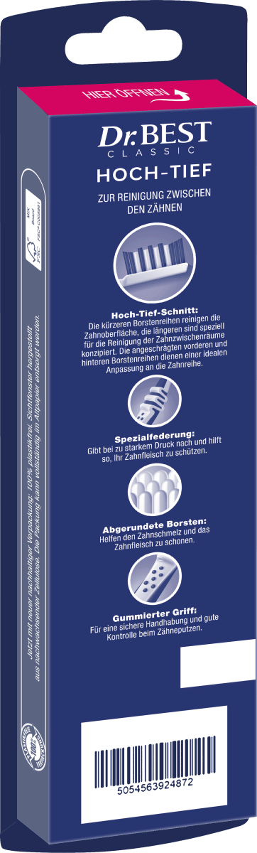 Zahnbürste Classic Hoch-Tief mittel Vorteilspack (2+1 Gratis), 3 St