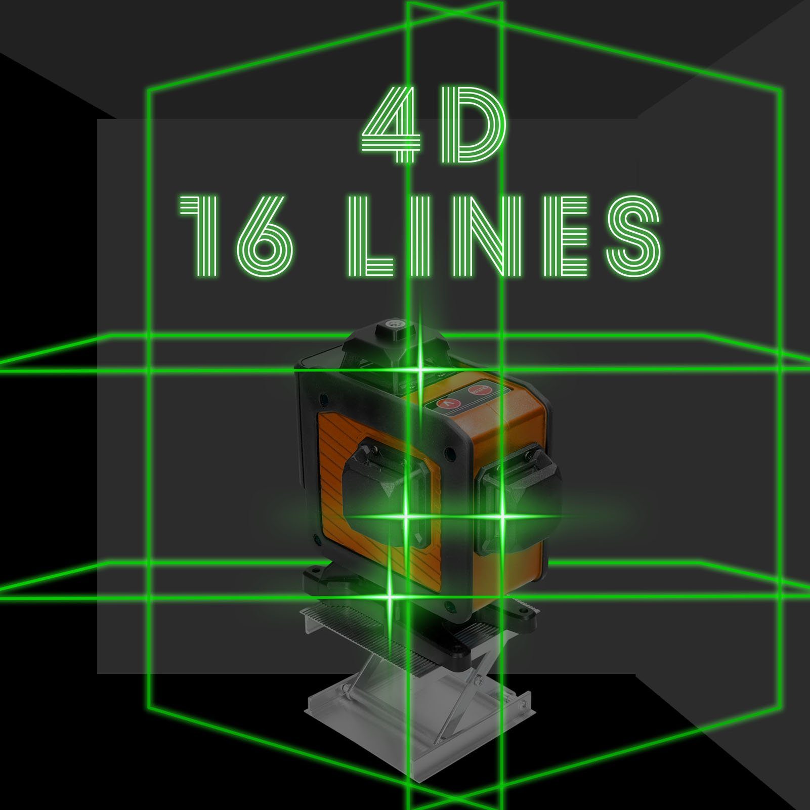 Tidyard Linienlaser 16-Linien-Laser-Level 3 ° Selbstnivellierungsfunktion, 1,5 m höhenverstellbarem Stativständer