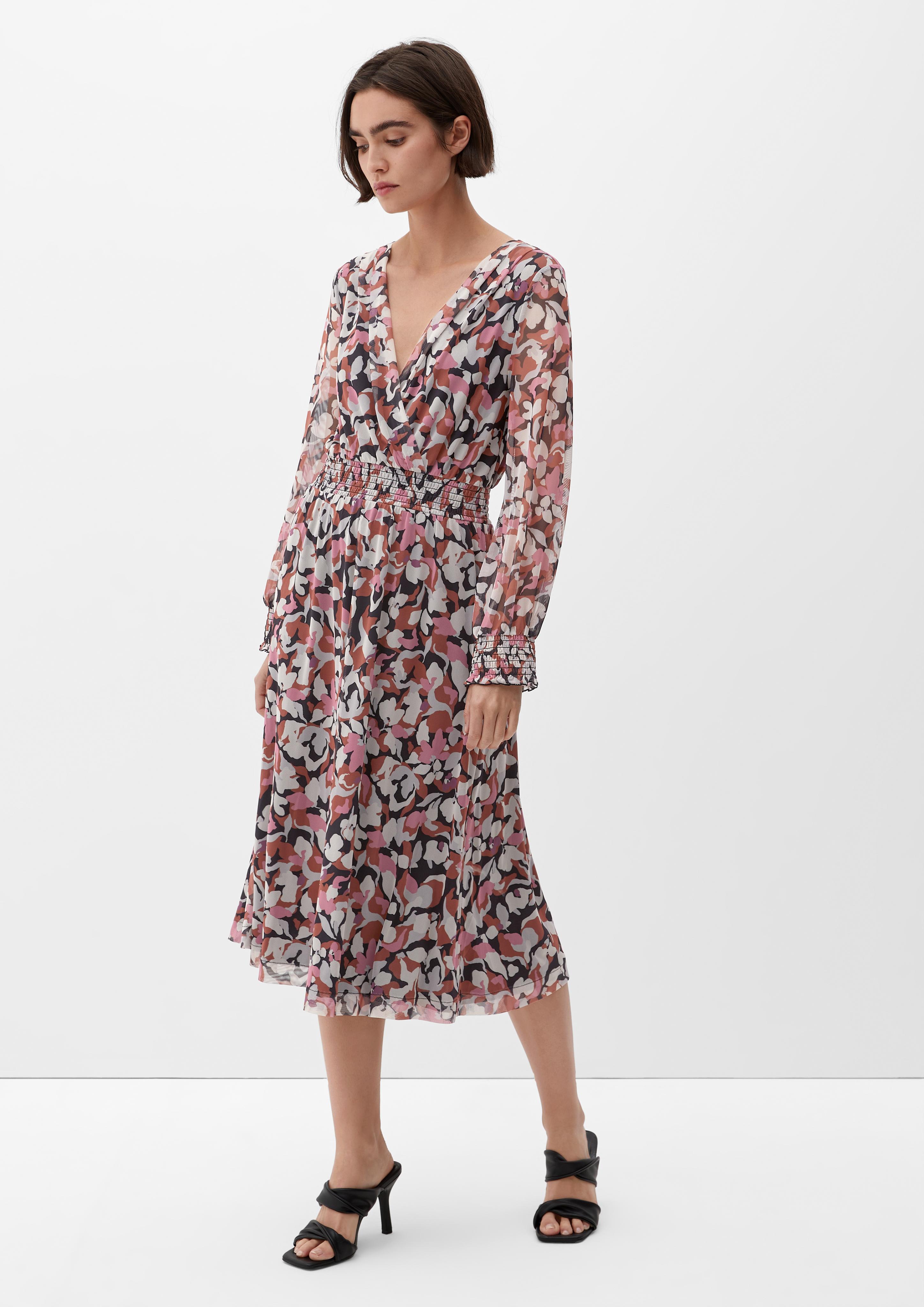 Meshkleid mit Smok-Details  2120949-99A4
