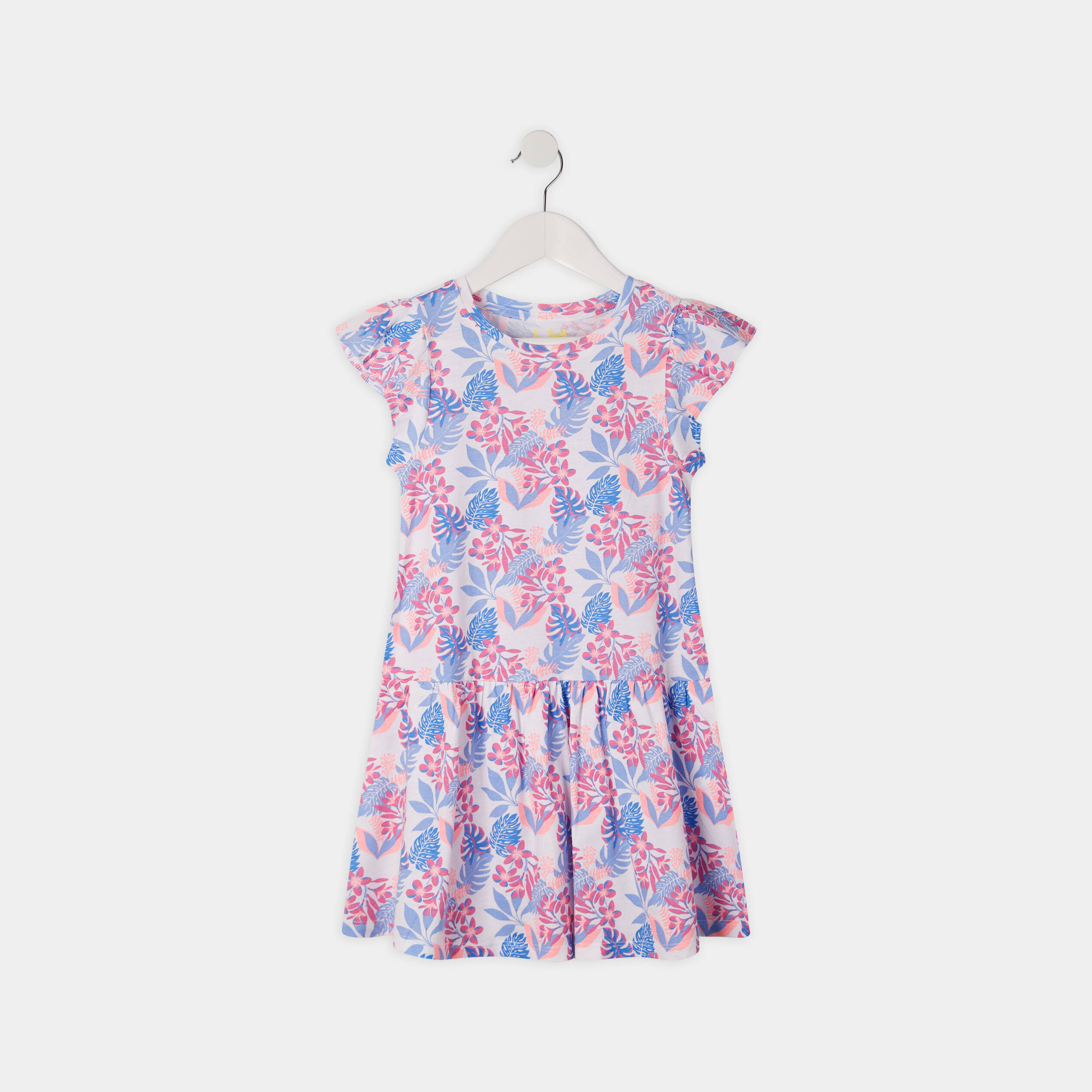 Robe courte évasée à volants blanc fille | La Halle