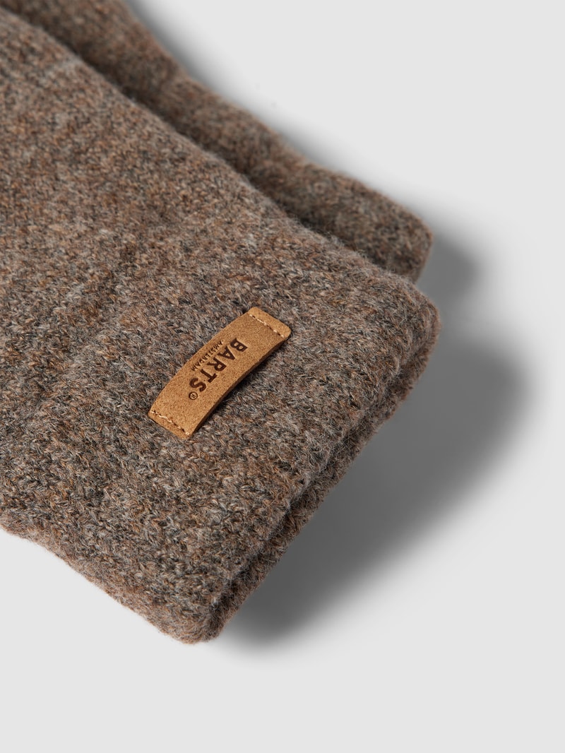 Handschuhe mit Label-Detail Modell 'Witzia' in haselnuss braun