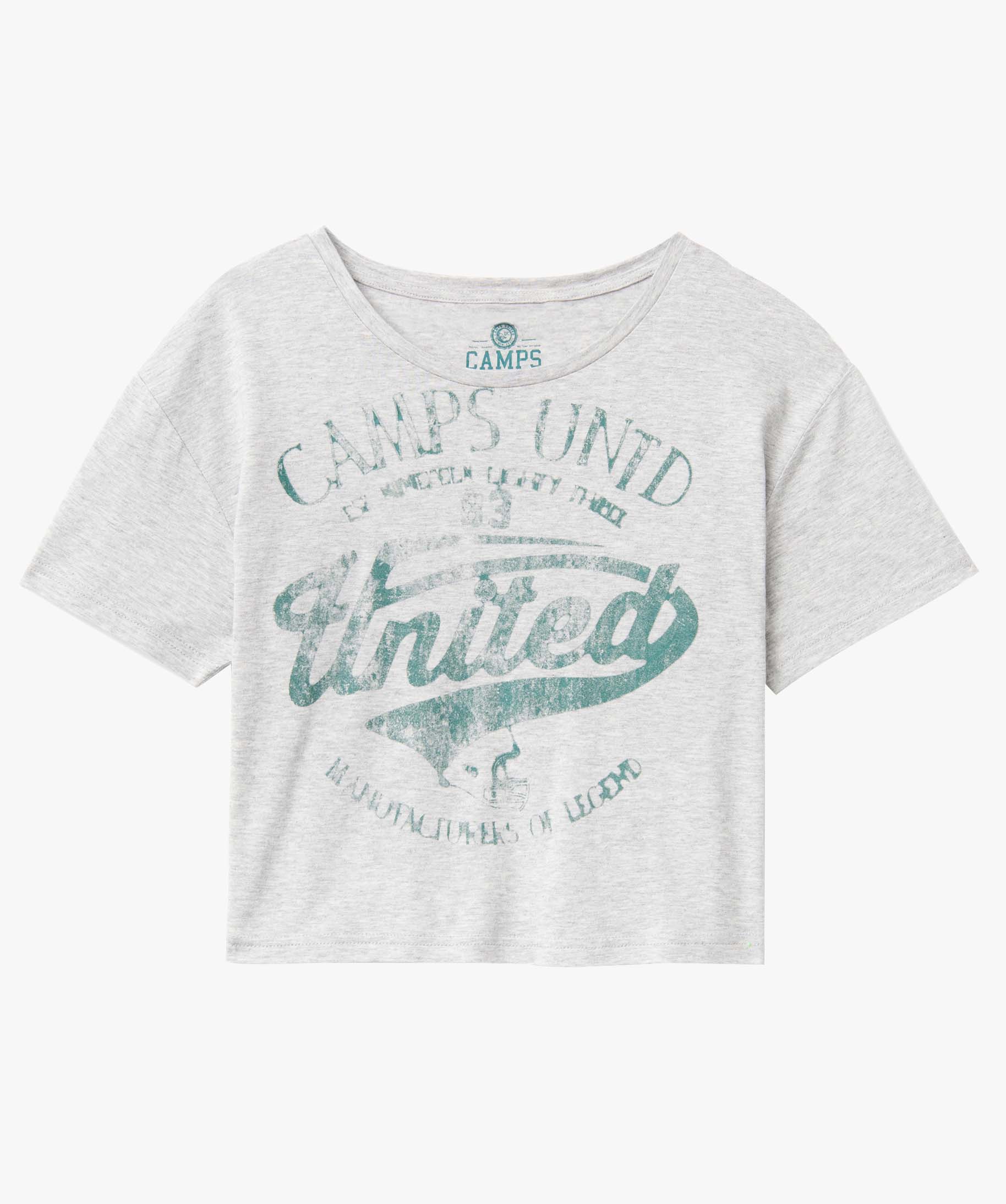 Tee-shirt femme à manches courtes inscription XXL - Camps U... gris clair | GEMO