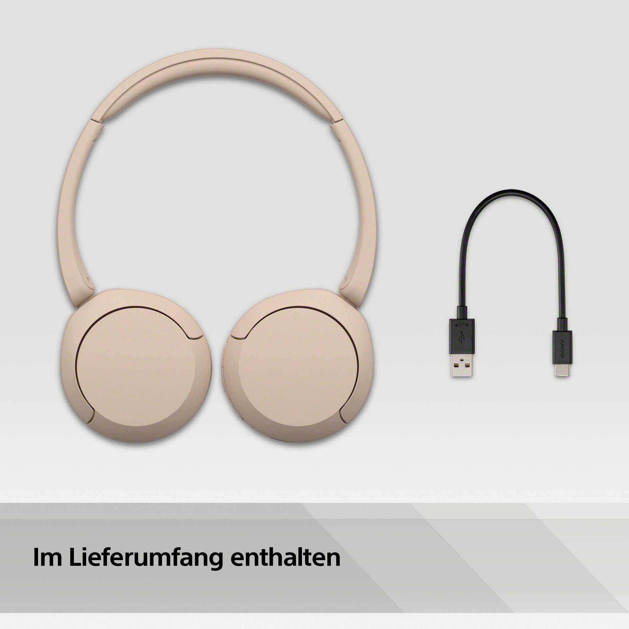 Sony WHCH520 On-Ear-Kopfhörer (Freisprechfunktion, Rauschunterdrückung, Google Assistant, Siri, Bluetooth, 50 Std. Akkulaufzeit)